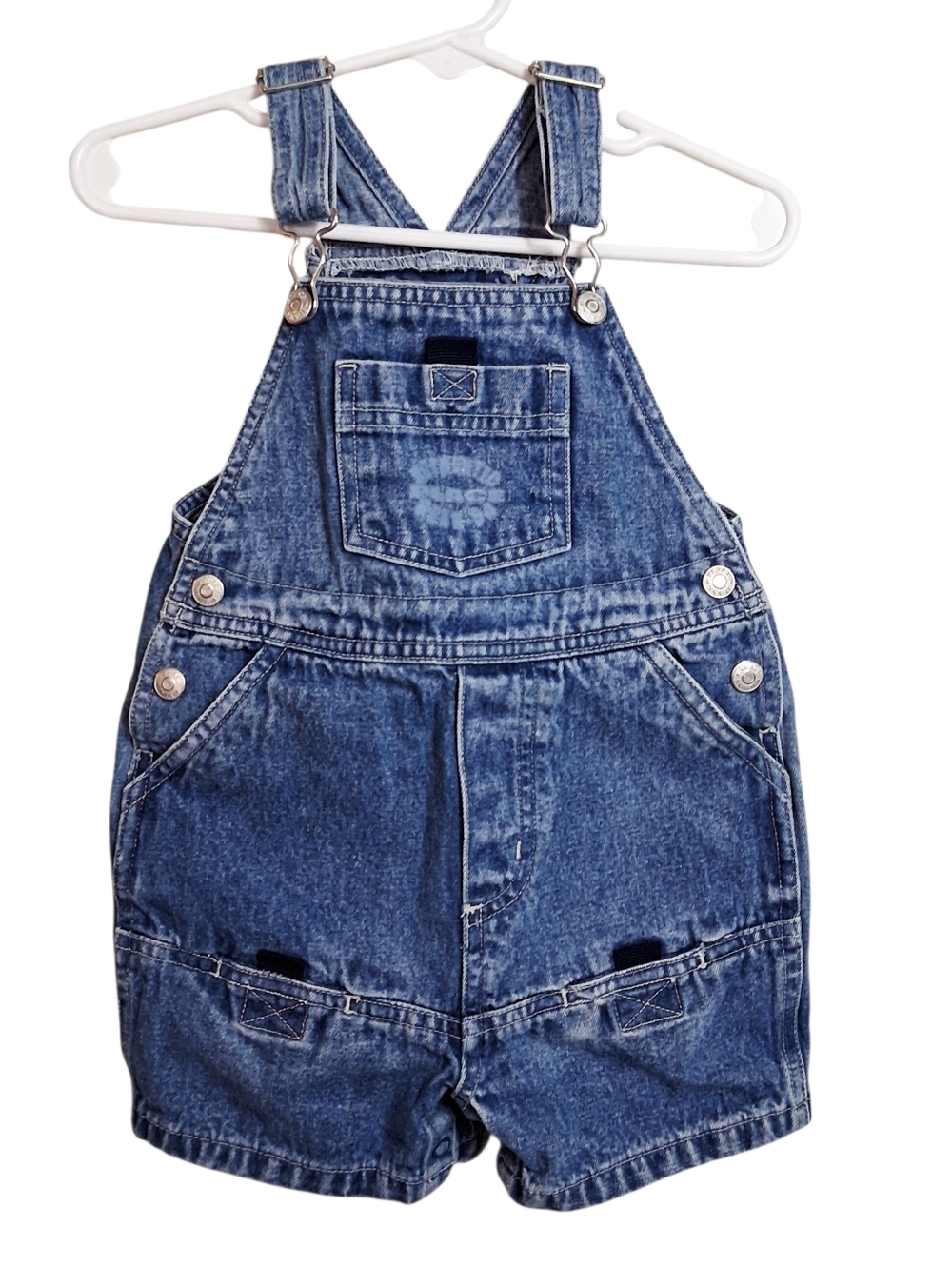 Children's Place | Vintage Style Blue Denim Short Overalls - Size 12M